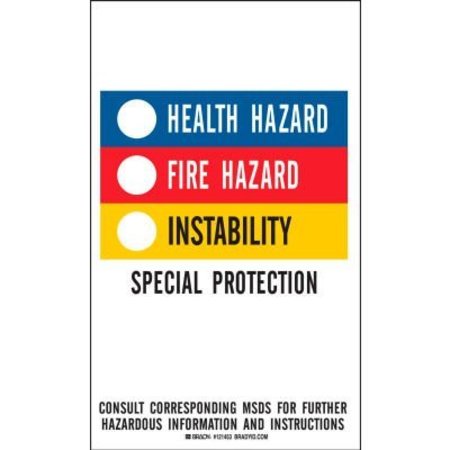 BRADY Brady Hazardous Materials Identification Guide Color Bar Labels, 10/PKG, 3inW x 5inH 121453